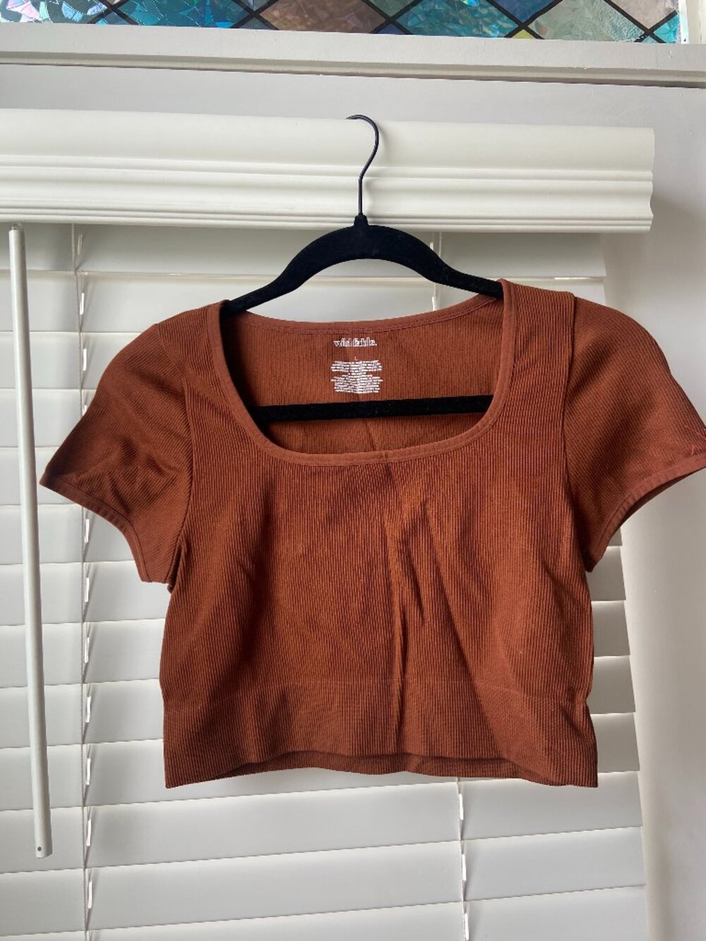 Wild Fable Activewear Crop Top in Rust Orange